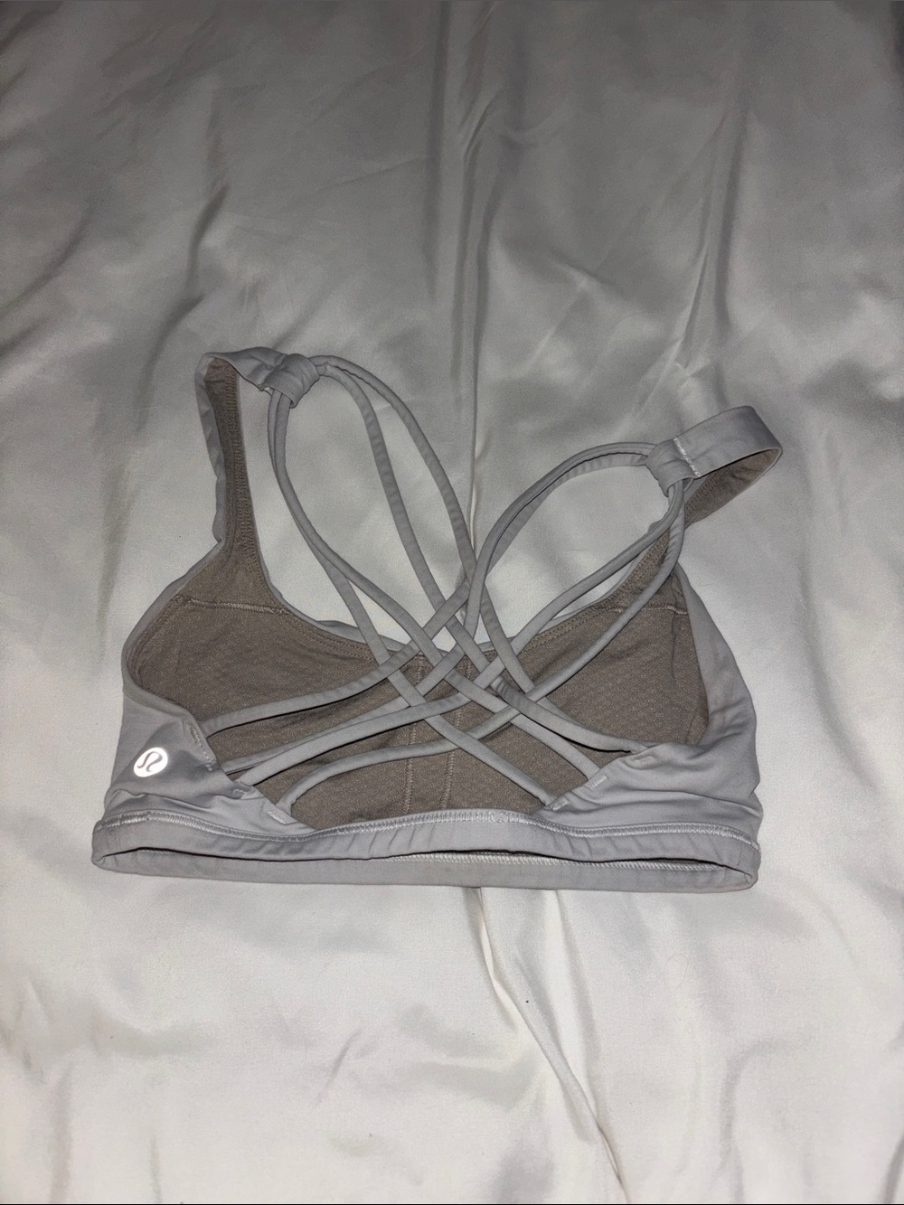 lululemon athletica Strappy Light Gray/Taupe Sports Bra